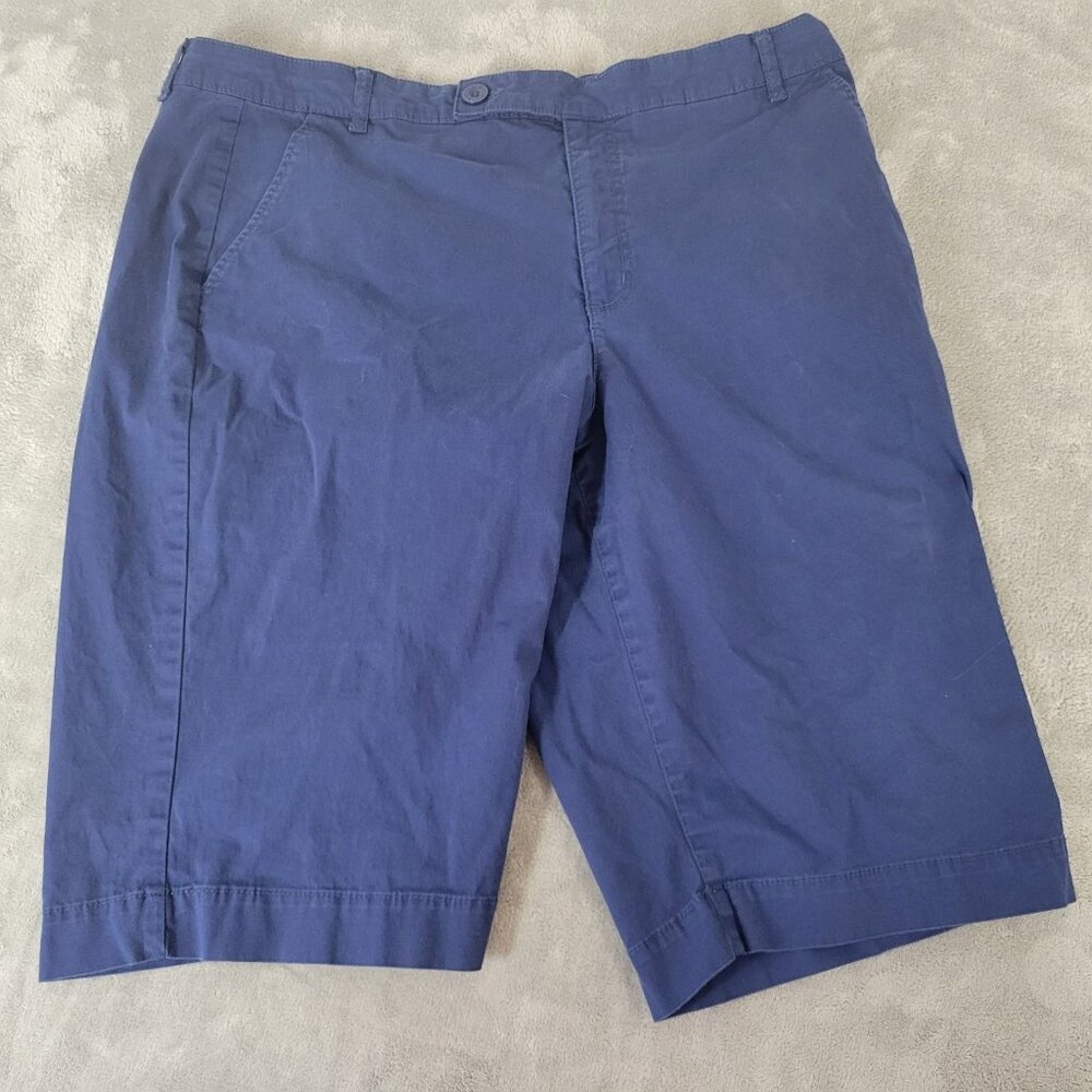 Style & Co Women‎ 18 Navy Blue Bermuda Shorts Plus Size Cotton Stretch BLU49E